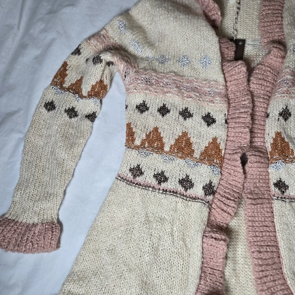 Matilda Jane Open Cardigan‎ Just Imagine Jacie Ruffled Wool Blend Sz Small NWT